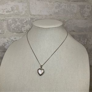 Sterling Silver Filigree & Pink Shell Dual Sided Pendant Necklace NWT